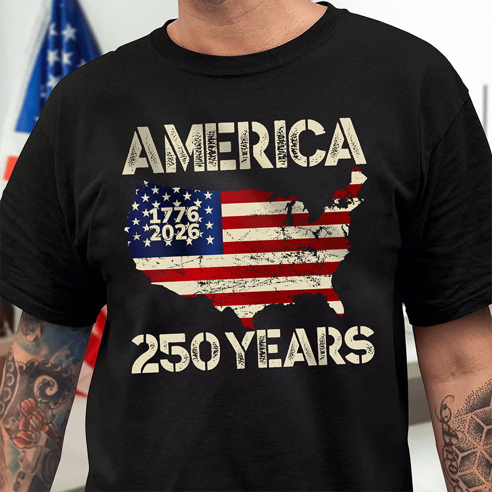 America 250 Years 1776 2026 T-Shirt Fourth Of July Clothes Fourth Of July Presents