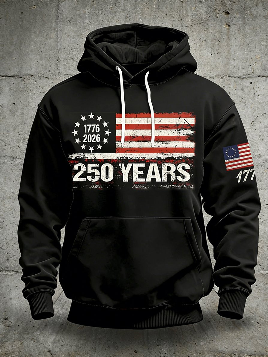 America 250 Years Anniversary 1776 2026 Hoodie USA Flag 4Th Of July Clothing Men's America 250 Years Anniversary 1776 2026 Hoodie USA Flag 4Th Of July Clothing Men's