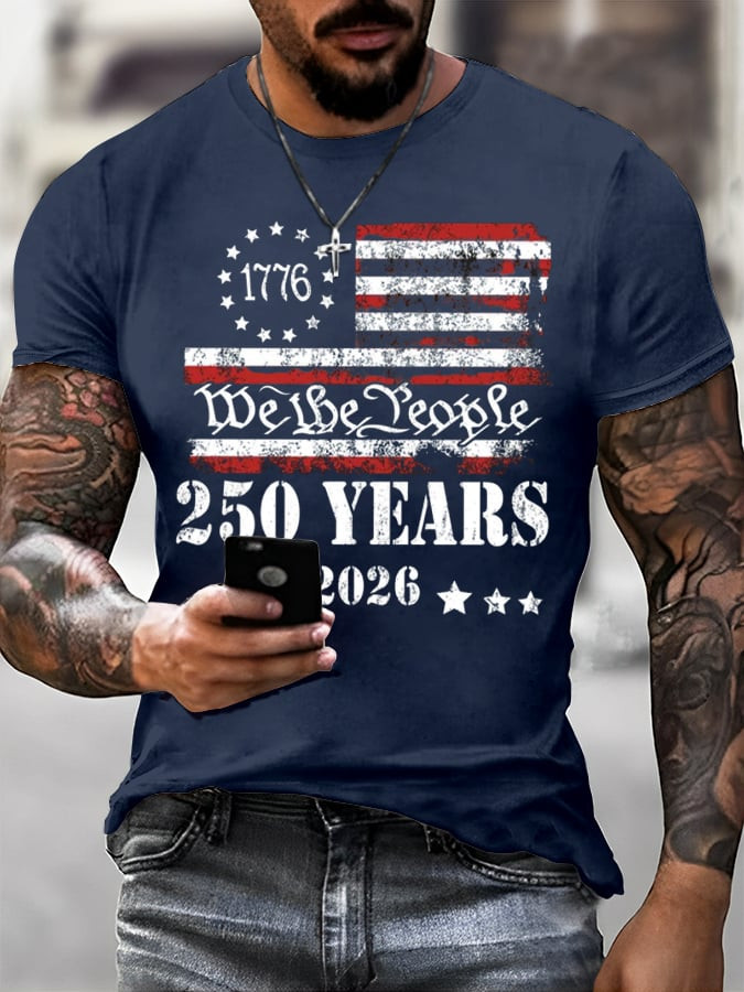 America 250 Years Anniversary Shirt 1776 2026 We The People T-Shirt Patriotic Gifts For Dad