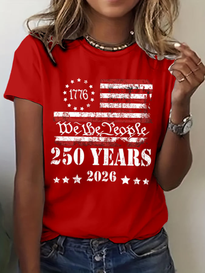 America 250 Years Anniversary Shirt We The People 1776 2026 4Th Of July Clothes Women