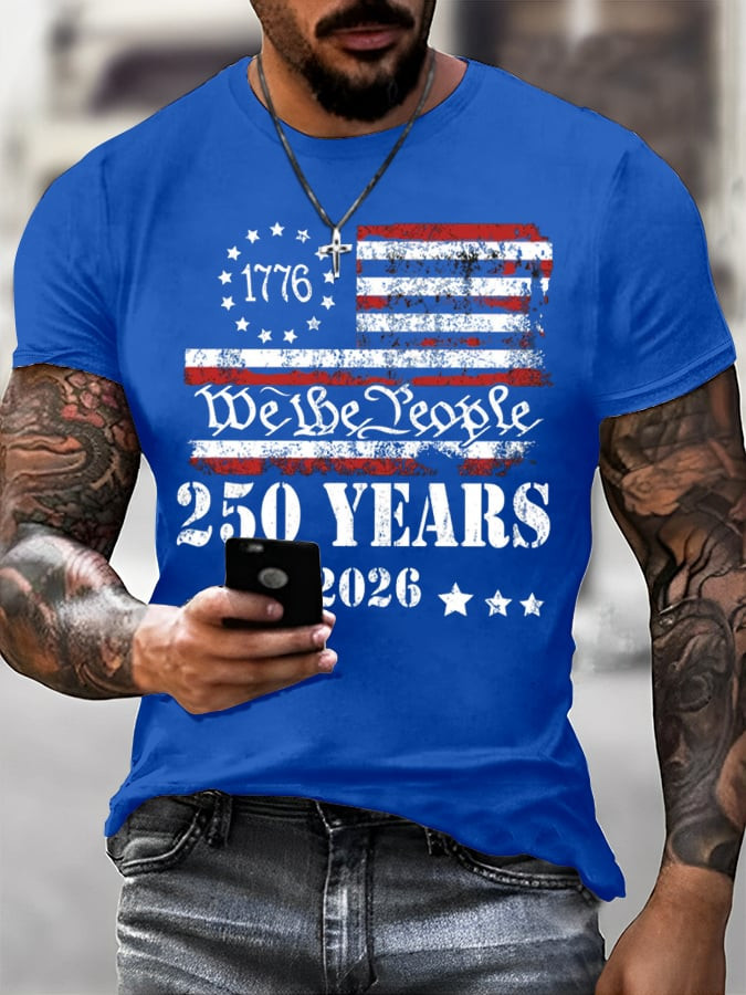 America 250 Years Anniversary T-Shirt 1776 2026 We The People Shirt Patriotic Gifts For Men