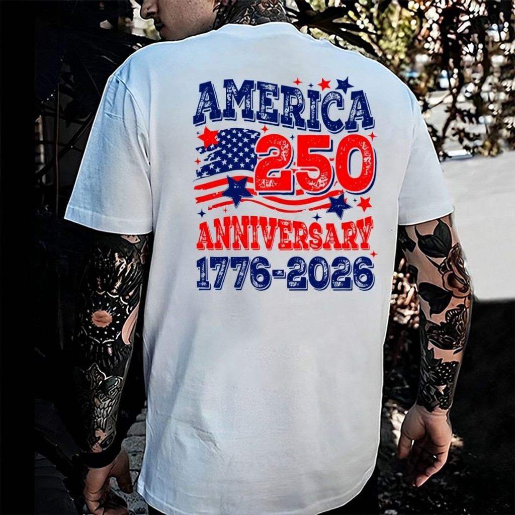 America 250 Years Anniversary T-Shirt July 4 1776 July 4 2026 Clothing Dad Gift