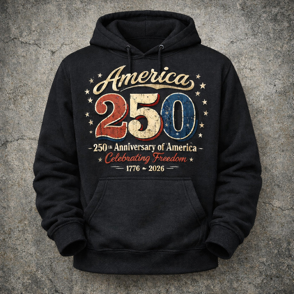 America 250 Years Celebrating Freedom Hoodie 1776 2026 Apparel Semiquincentennial Gifts