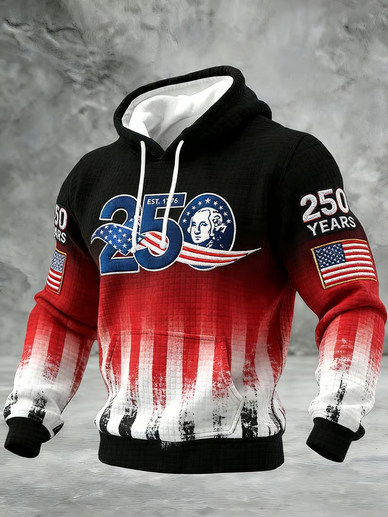 America 250 Years EST 1776 Hoodie American Flag Hooded Sweatshirt Gift For Patriots