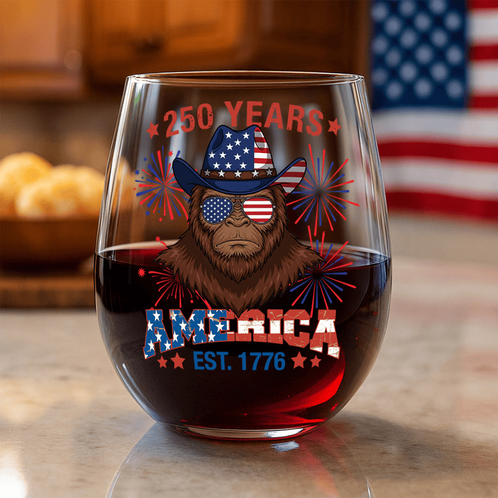 America 250 Years Est 1778 Wine Glass Fourth Of July Glass Gift For Boyfriend