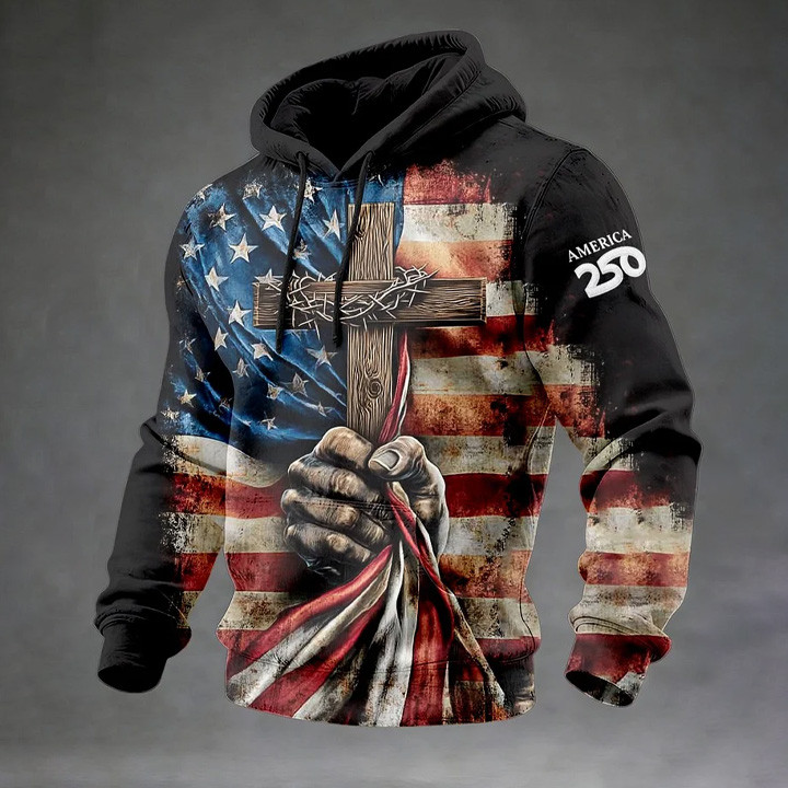 America 250 Years Of Freedom 1776 2026 Faith Hoodie Fourth Of July Apparel Faith Gift