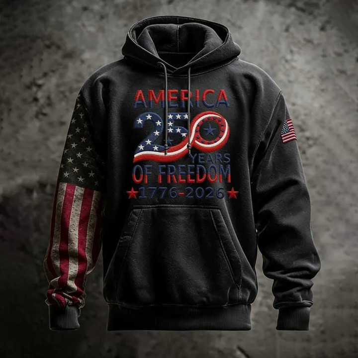 America 250 Years Of Freedom 1776 2026 Hoodie America's 250th Birthday Clothing Patriotic Gift