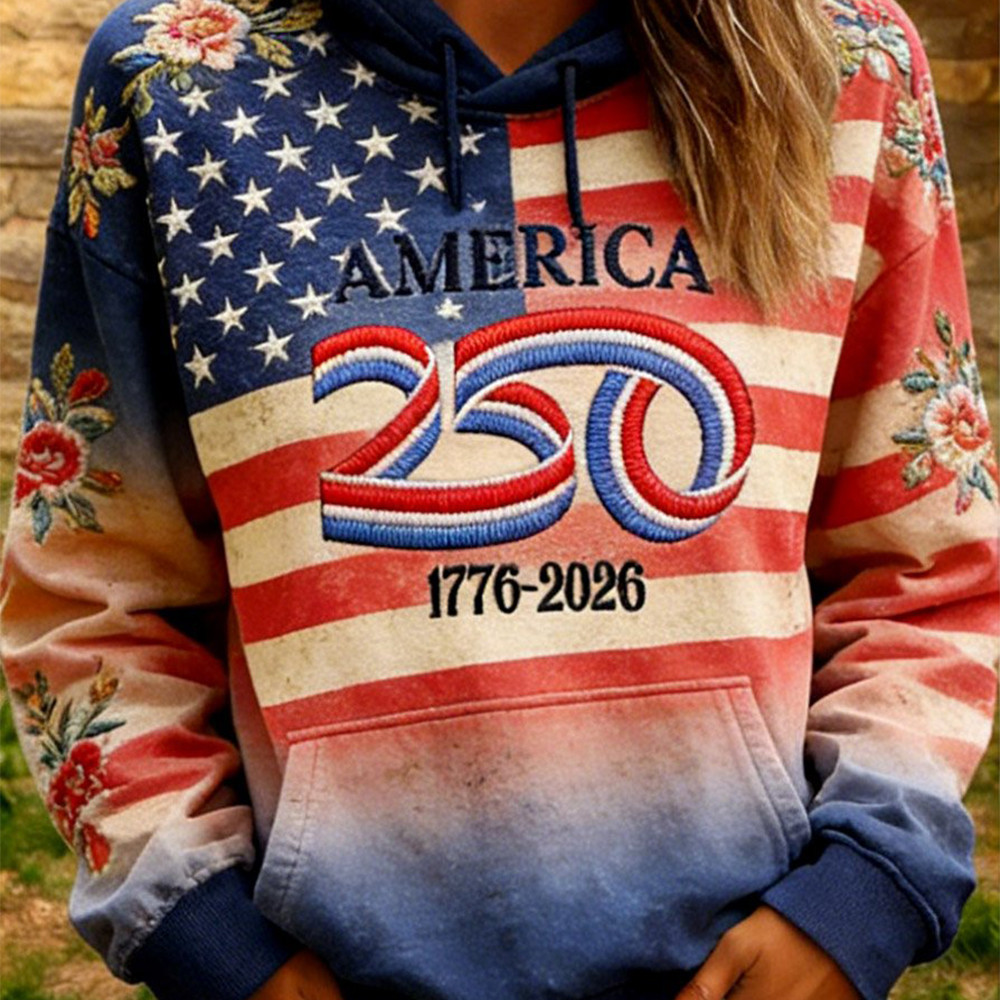 America 250 Years Of Freedom 1776 2026 Hoodie Floral Hoodie Patriotic Gifts