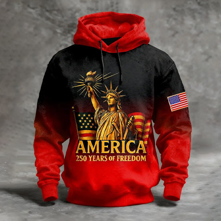 America 250 Years Of Freedom 1776 2026 Hoodie Statue Of Liberty Best 4Th Of July Merch