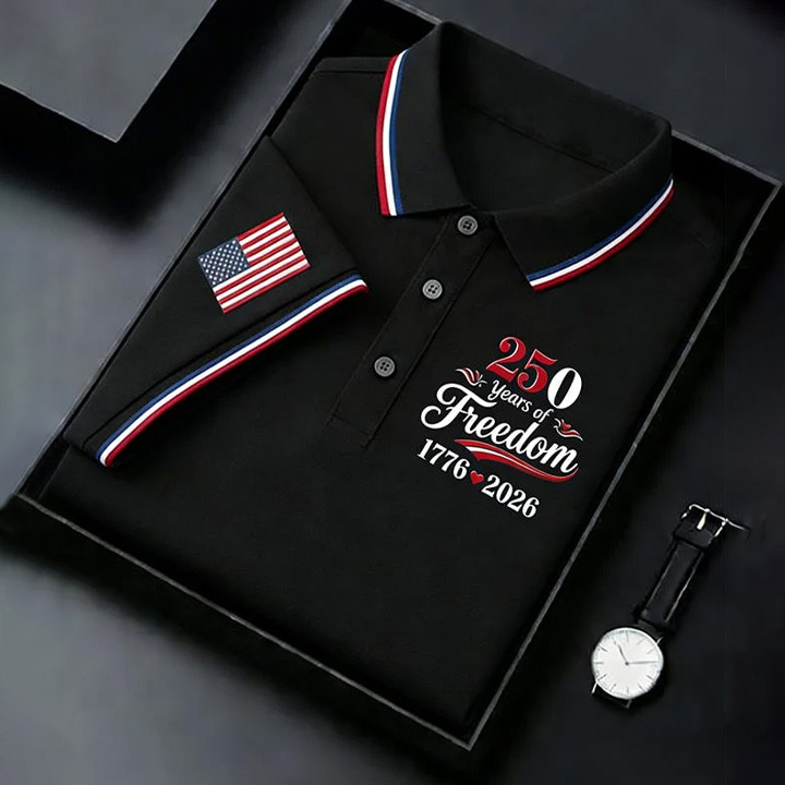 America 250 Years Of Freedom 1776 2026 Polo Shirt Fourth Of July Clothes Good Gift For Him