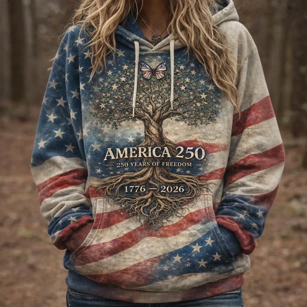 America 250 Years Of Freedom 1776 2026 Vintage Hoodie Fourth Of July Apparel Gift Ideas