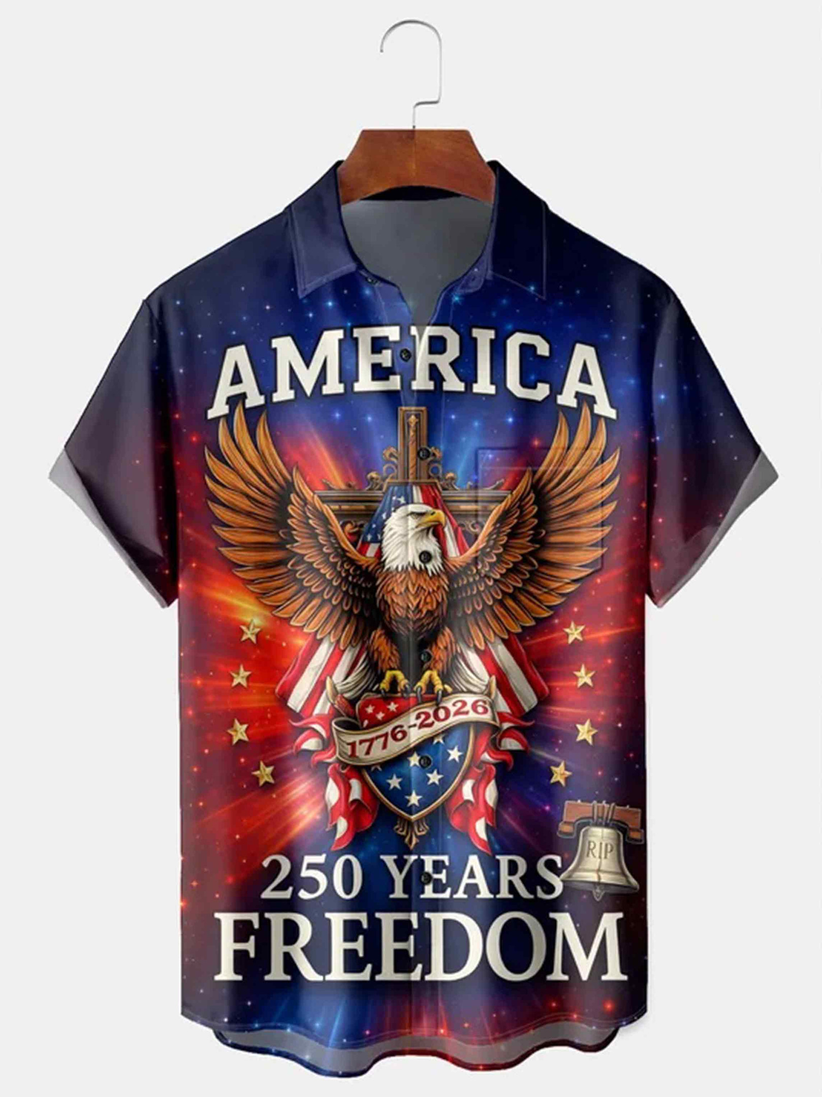 America 250 Years Of Freedom Button Shirt Semiquincentennial Clothing Gift For Men