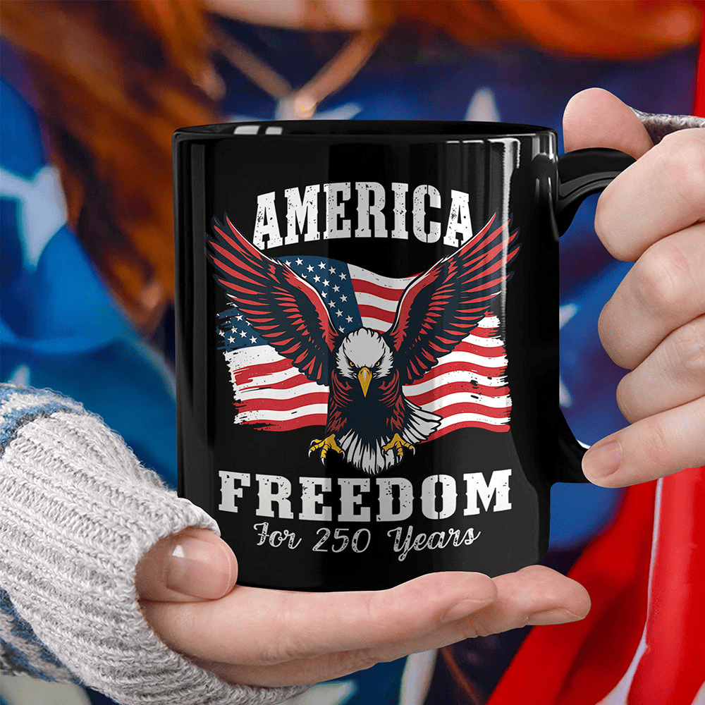 America 250 Years Of Freedom Patriotic Eagle Mug America's 250Th Birthday Cup Gift For Dad