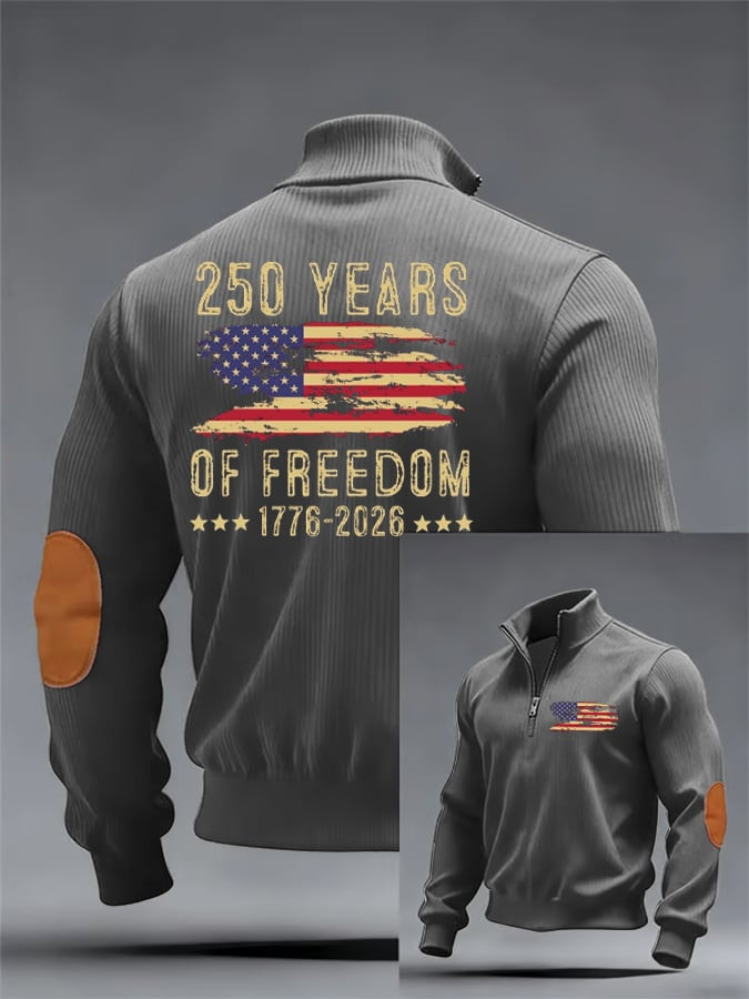 America 250 Years Of Freedom Quarter Zip Sweatshirt Patriotic Clothing Gifts For Husband