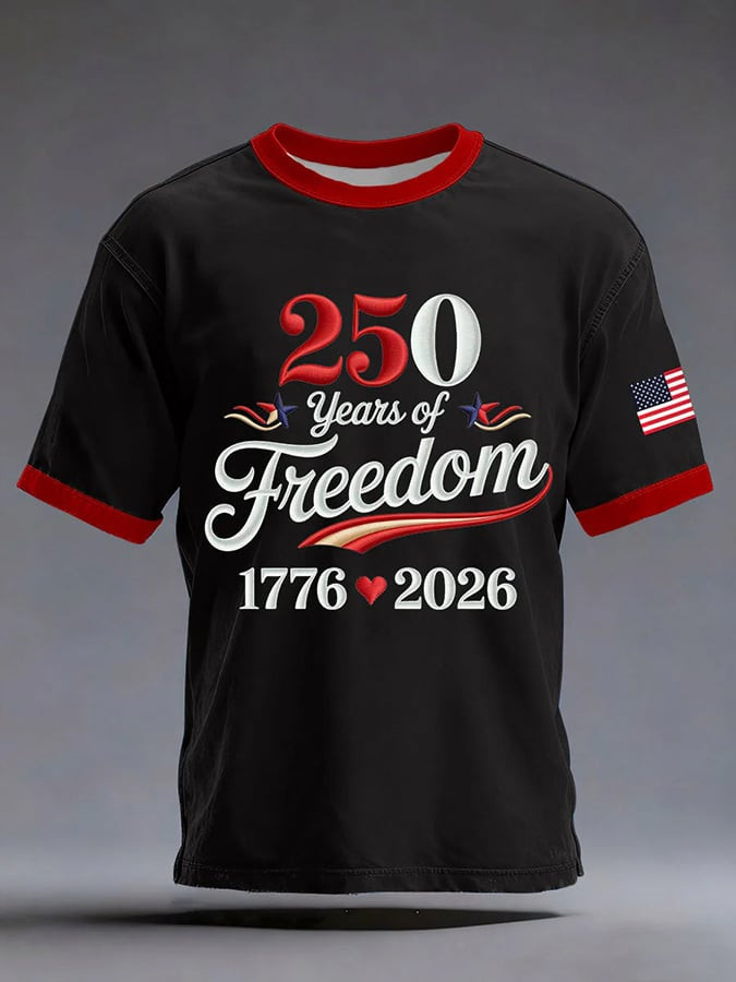 America 250 Years Of Freedom T-Shirt 250th Anniversary 1776 2026 Merch Patriotic Gift Ideas
