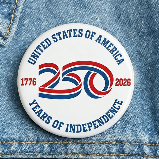 America 250 Years Of Independence 1776 2026 Brooch America's Birthday Button Pin Patriotic Gift