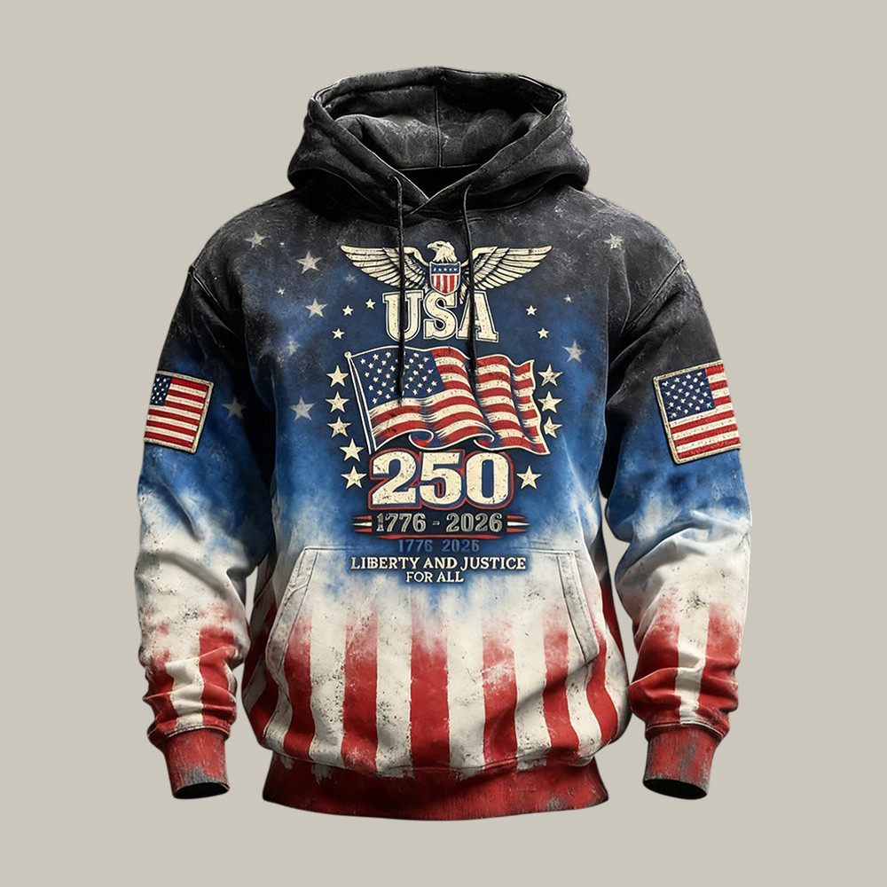 America 250 Years Of Liberty And Justice Hoodie America's Birthday Merch July 4 Gift