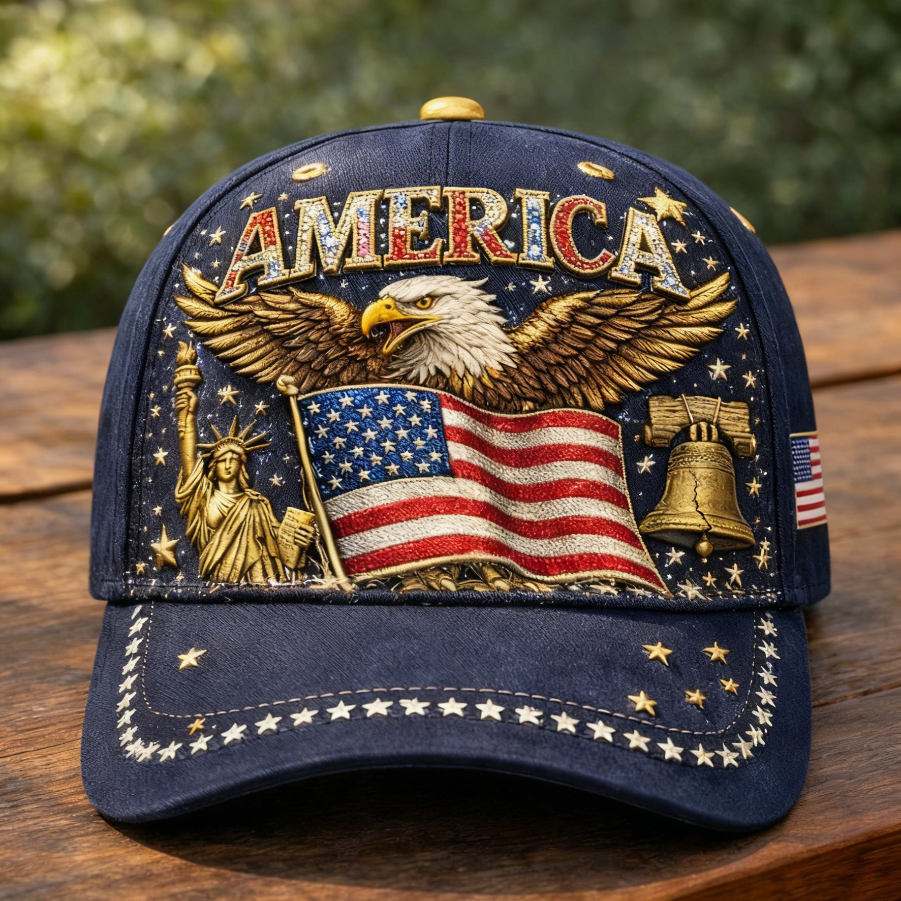 America 250 Years Patriotic Eagle Hat Statue Of Liberty Baseball Cap July 4 Gifts