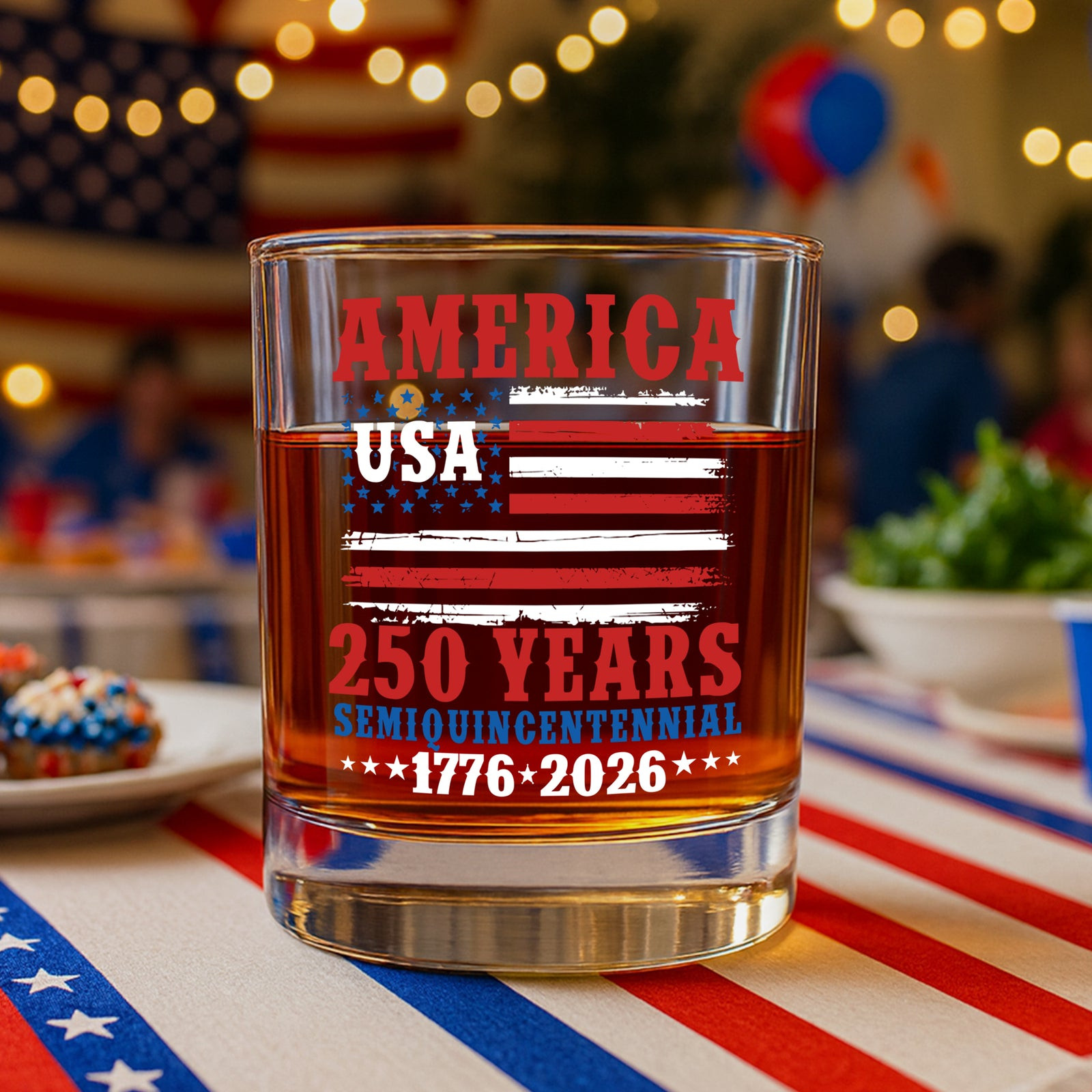 America 250 Years Semiquincentennial Whiskey Glass America 250 Merchandise Patriotic Birthday Gifts