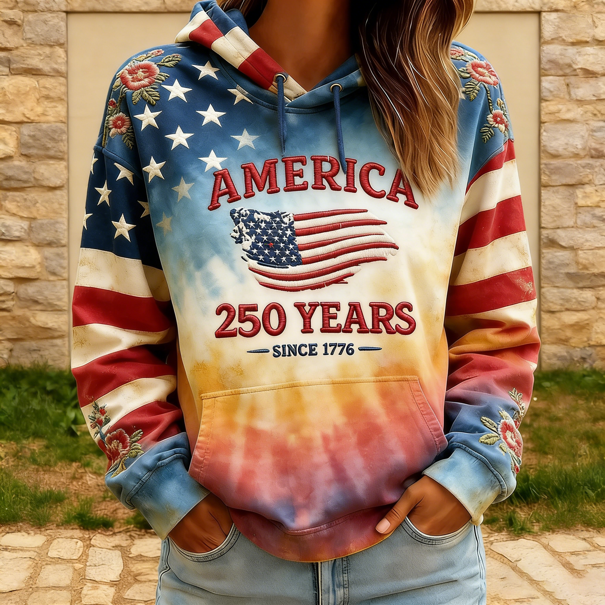 America 250 Years Since 1776 Hoodie Best 4Th Of July Apparel Best Gift For Girlfriend