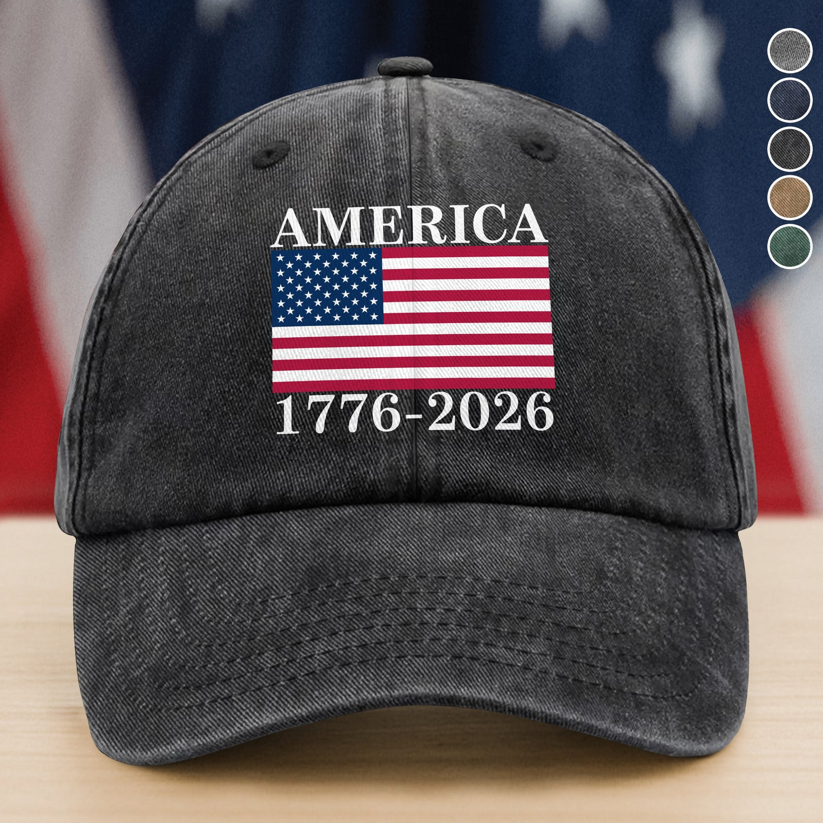 America 250 Years Washed Denim Baseball Cap America 250 Merchandise Gifts For A Patriotic Person