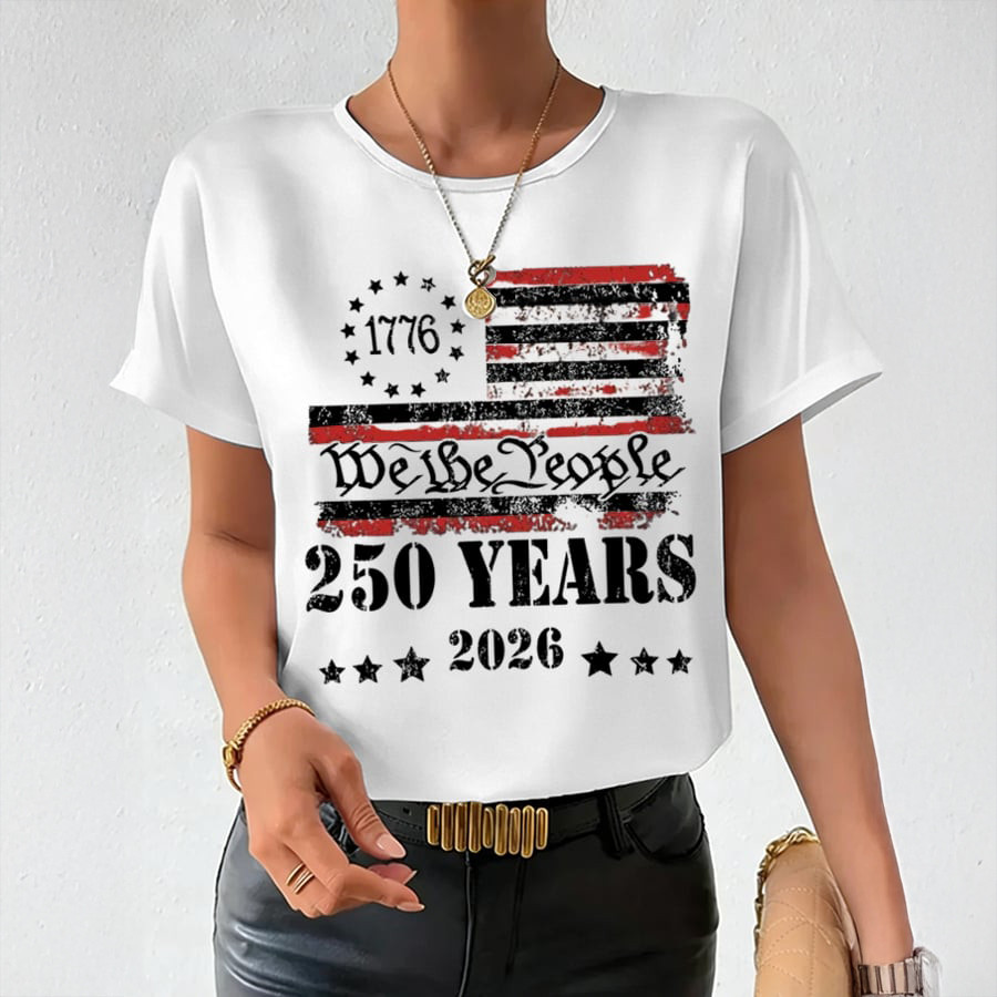 America 250 Years We The People National Flag T-Shirt America's Birthday Clothes