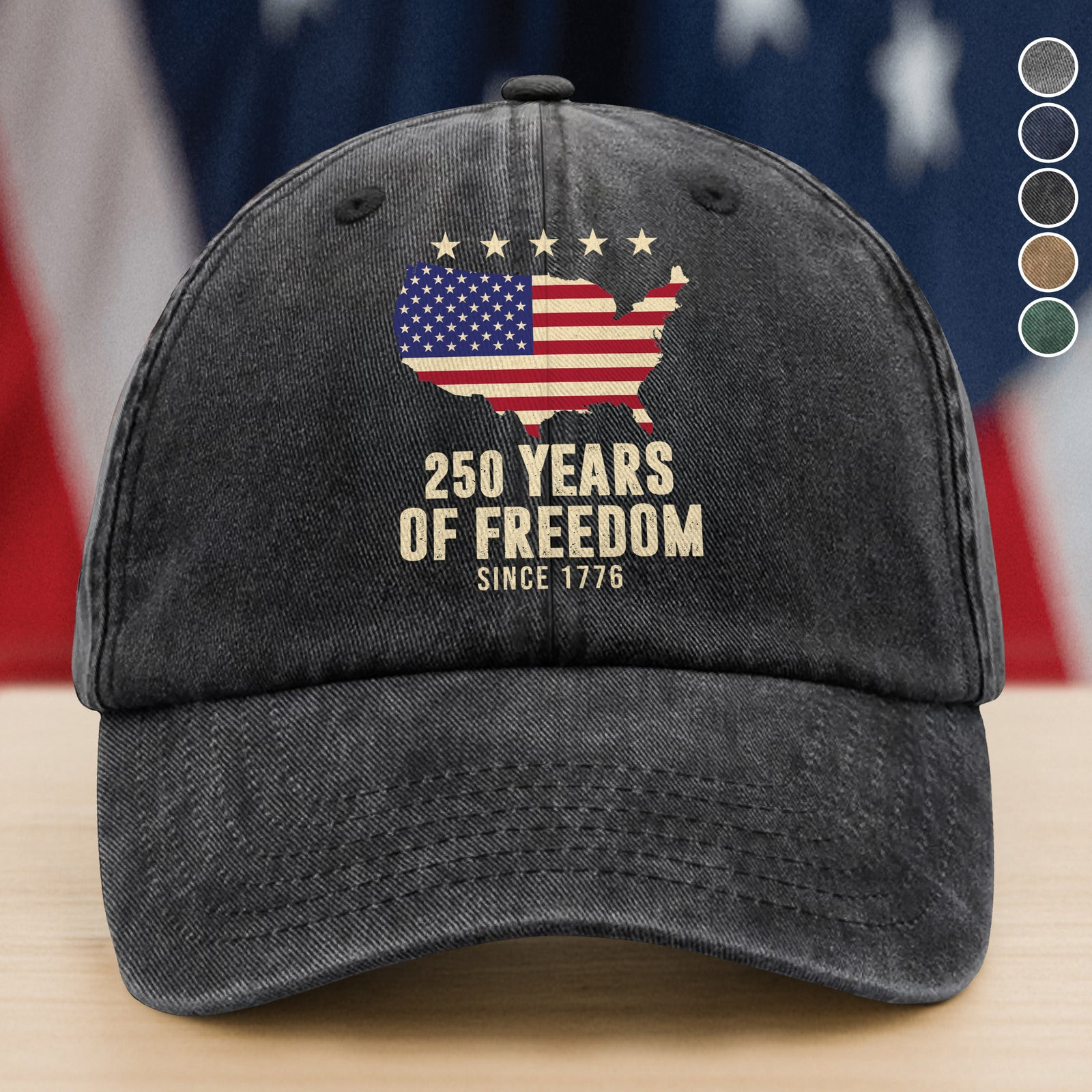 America 250th Anniversary 1776 2026 America 250 Years Of Freedom Washed Denim Baseball Cap America 250 Merchandise Patriotic Gifts For Dad
