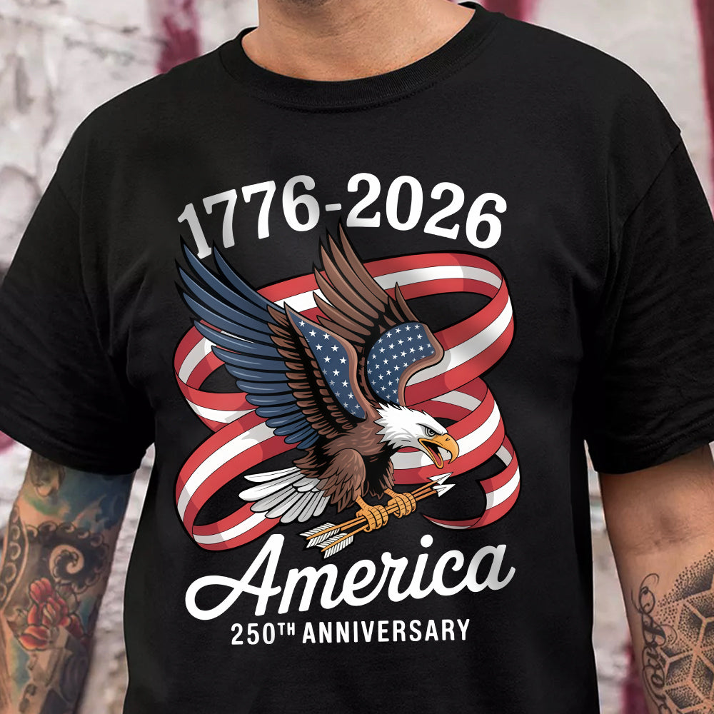 America 250th Anniversary 1776-2026 Eagle Us Flag Dark Shirt America 250 Merchandise Gifts For Patriots