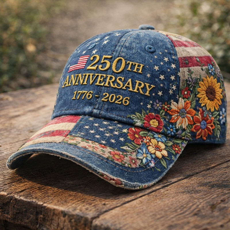 America 250th Anniversary 1776 2026 Floral Hat American Patriot Baseball Cap Patriotic Gift Ideas