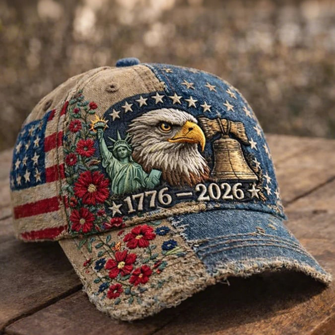 America 250th Anniversary 1776 2026 Floral Hat Eagle Statue Of Liberty Cap Best 4th Of July Gift