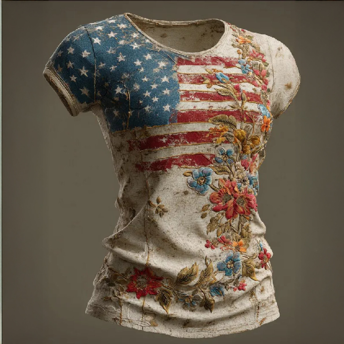 America 250Th Anniversary 1776 2026 Floral T-Shirt America's Birthday Clothes Patriotic Gifts