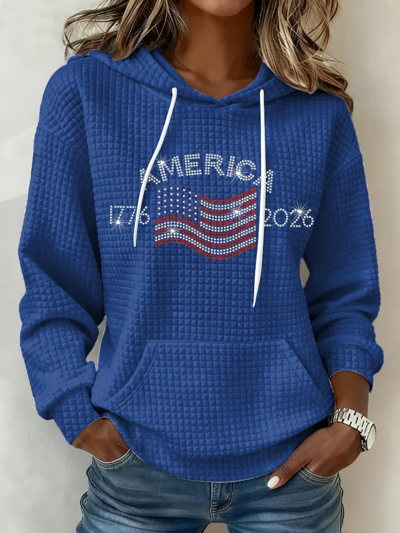 America 250th Anniversary 1776 2026 Hoodie 4Th Of July Apparel Women's