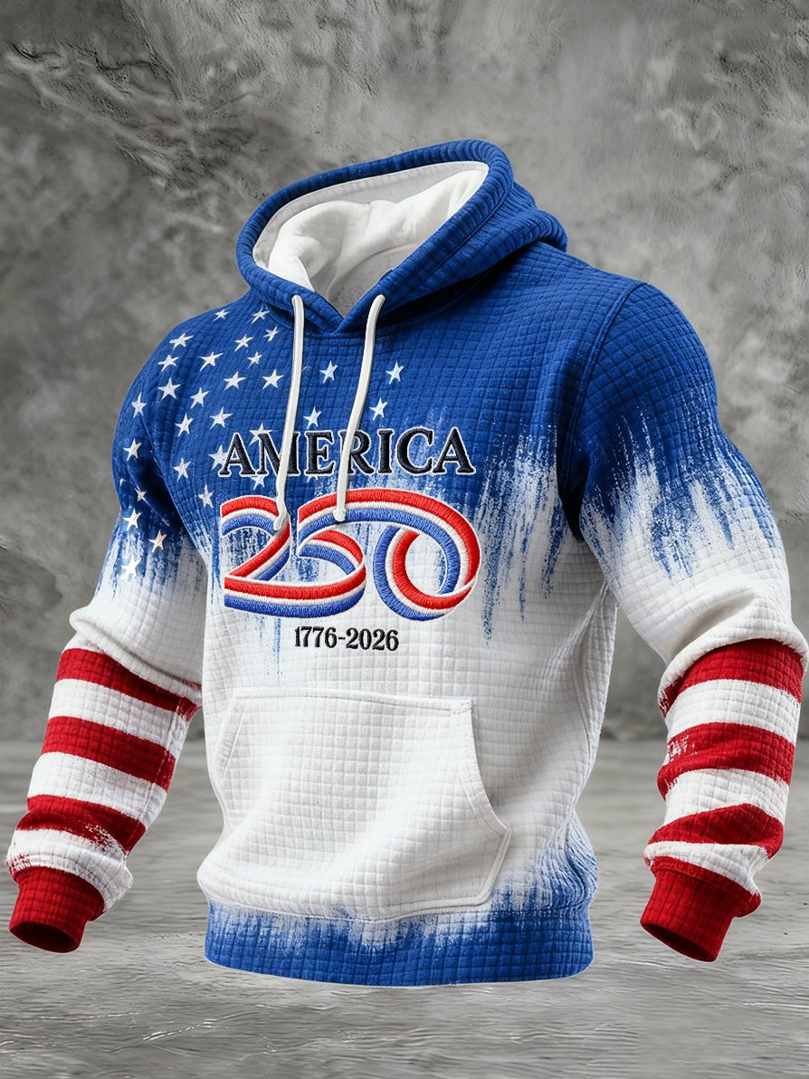 America 250th Anniversary 1776 2026 Hoodie USA Flag Patriotic Apparel Gifts For Husband