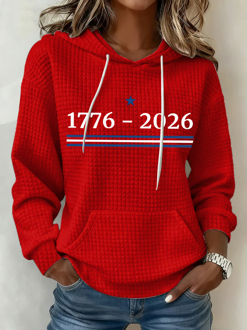 America 250th Anniversary 1776 2026 Hoodie Women's Fourth Of July Clothes Gifts