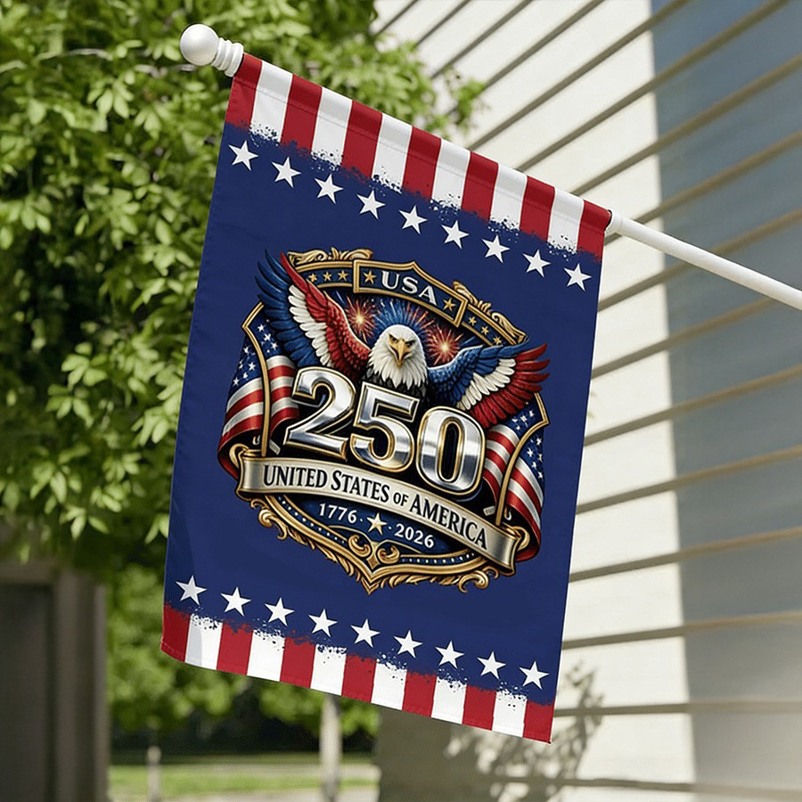 America 250th Anniversary 1776 2026 House Flag Patriotic Eagle Flag Patriotic Decor