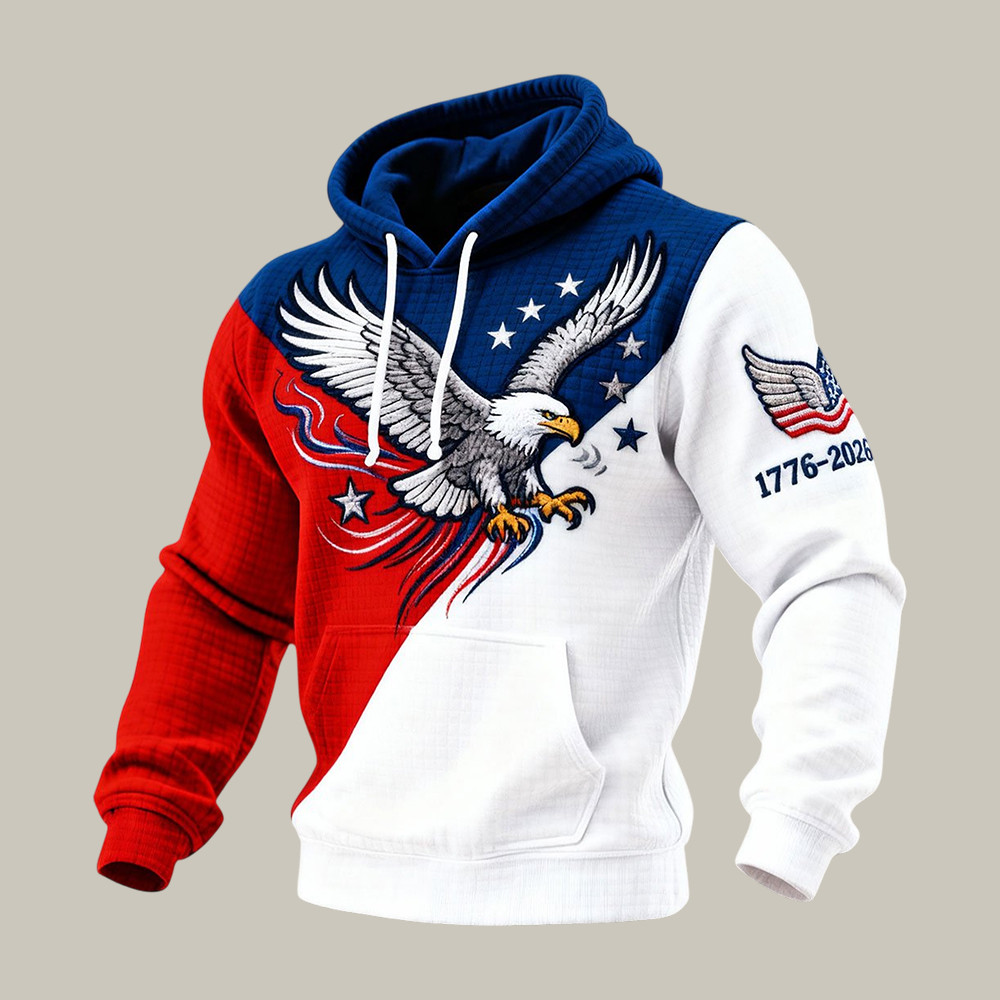 America 250th Anniversary 1776 2026 Patriotic Eagle Hoodie 4th Of July Attire Present For Father