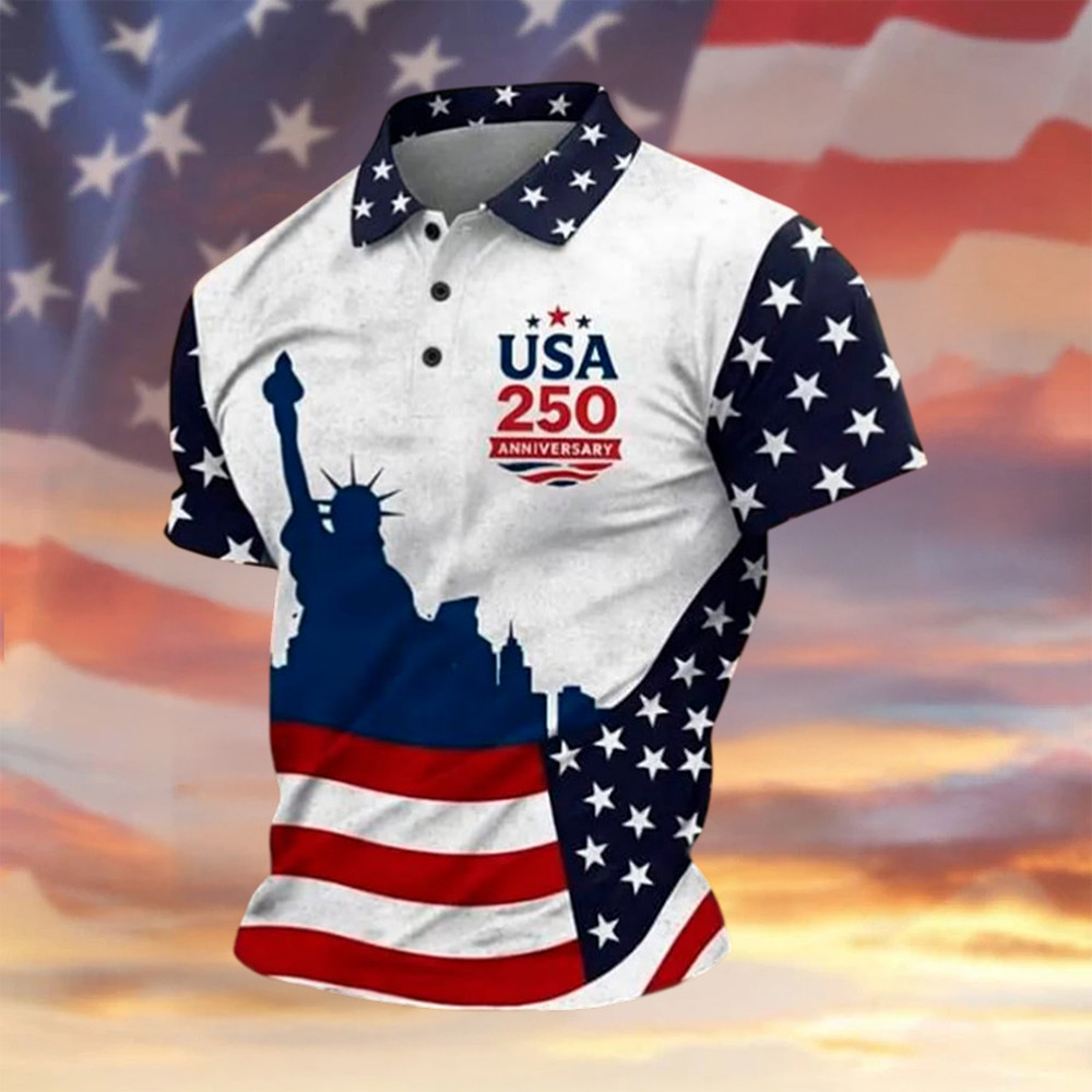 America 250th Anniversary 1776 2026 Polo Shirt Statue Of Liberty Apparel Patriotic Gift For Him