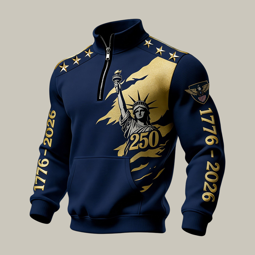 America 250th Anniversary 1776 2026 Quarter Zip Sweatshirt July 4 Apparel Independence Day Gift