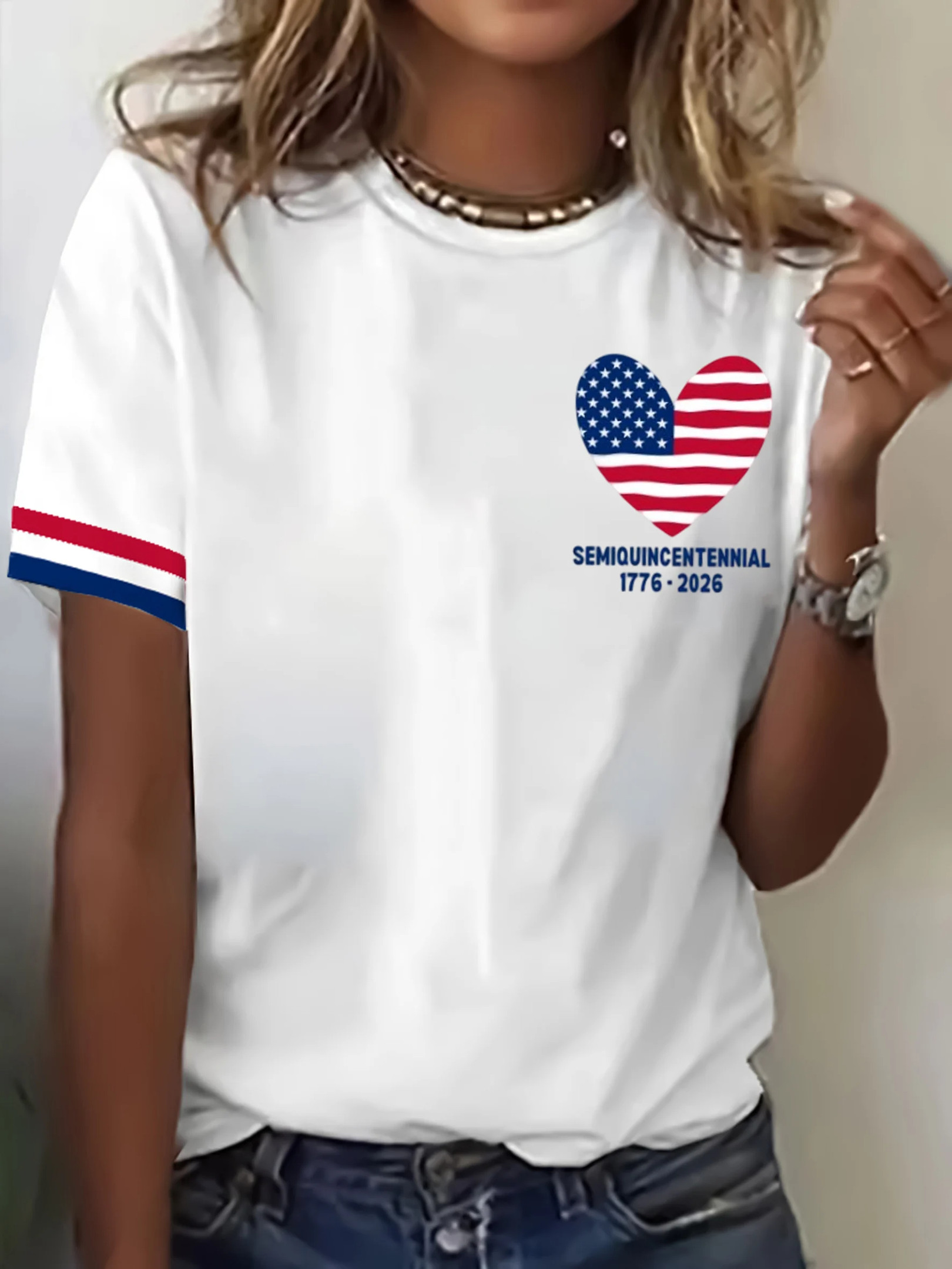 America 250th Anniversary 1776 2026 Semiquincentennial Shirt Patriotic T-Shirts For Women