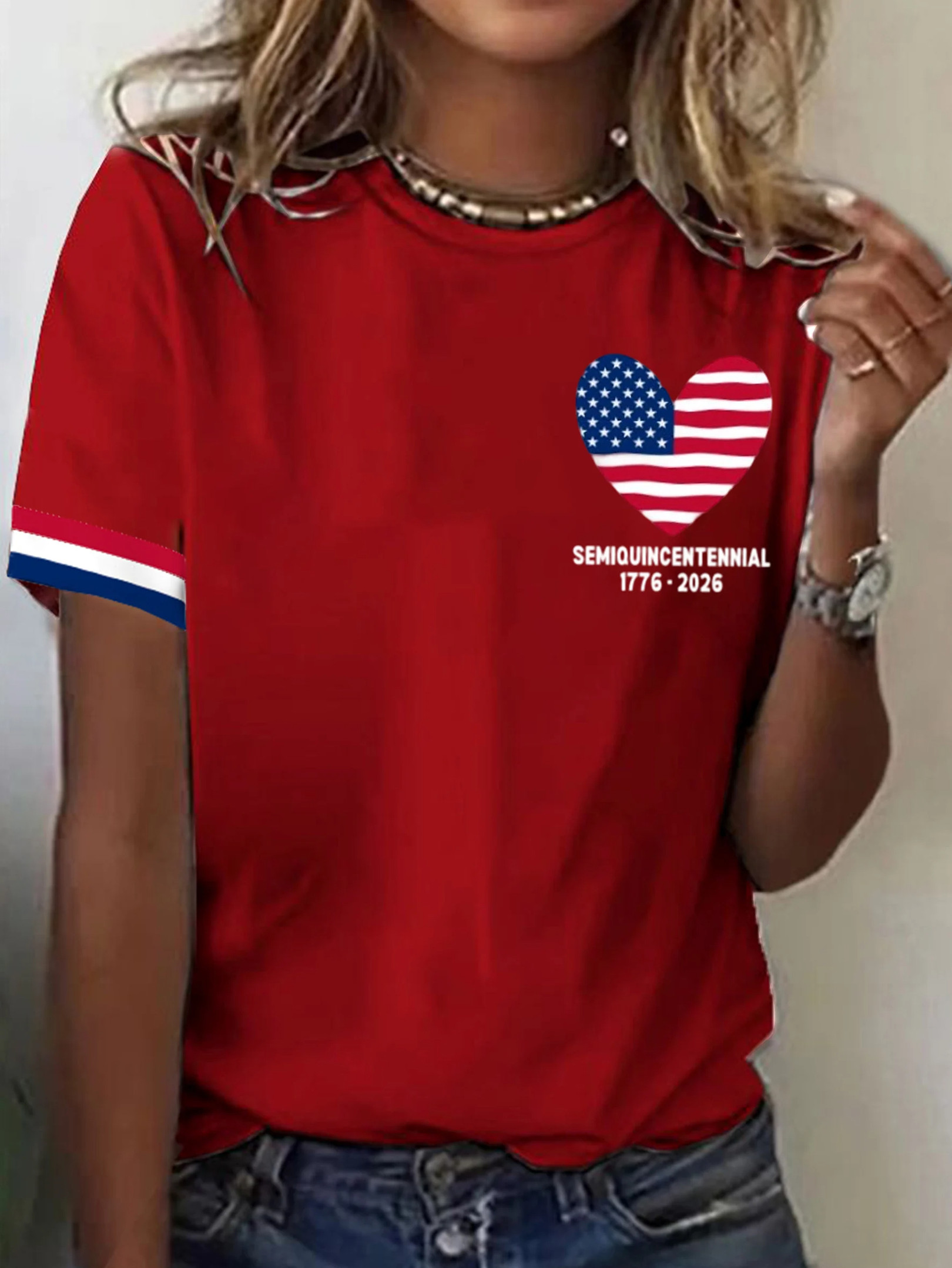 America 250th Anniversary 1776 2026 Semiquincentennial Shirt Patriotic T-Shirts For Women