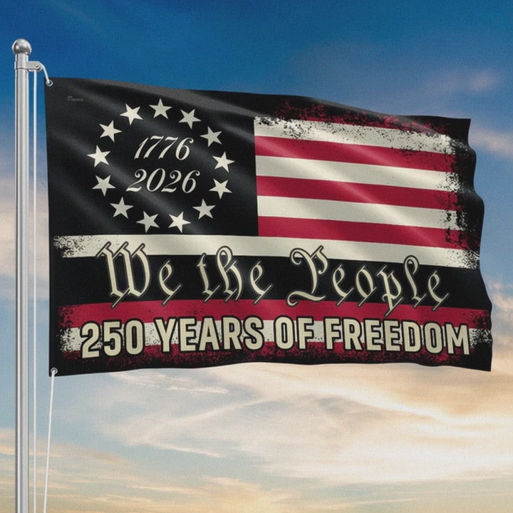 America 250th Anniversary 1776 2026 Semiquincentennial We The People Patriotic Grommet Fla