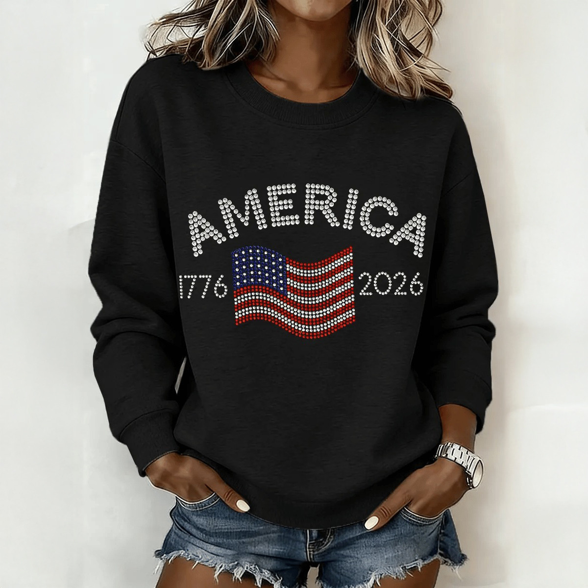 America 250th Anniversary 1776 2026 Sweatshirt America's Birthday Apparel Present For Her