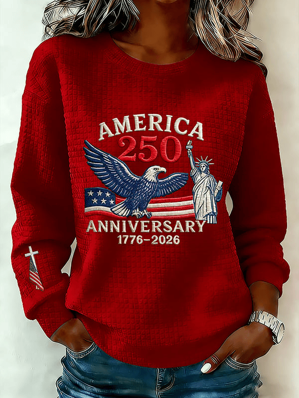 America 250th Anniversary 1776 2026 Sweatshirt Faith Cross Apparel Fourth Of July Gifts