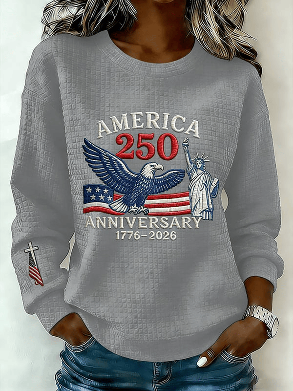 America 250th Anniversary 1776 2026 Sweatshirt Faith Cross Vintage Apparel Gift For Patriots
