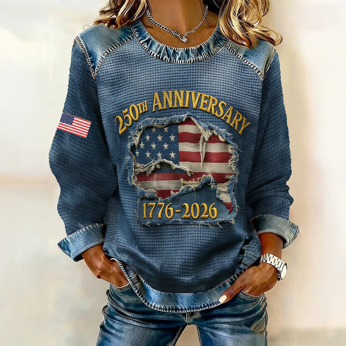 America 250th Anniversary 1776 2026 Sweatshirt Independence Day Apparel Gift For Wife
