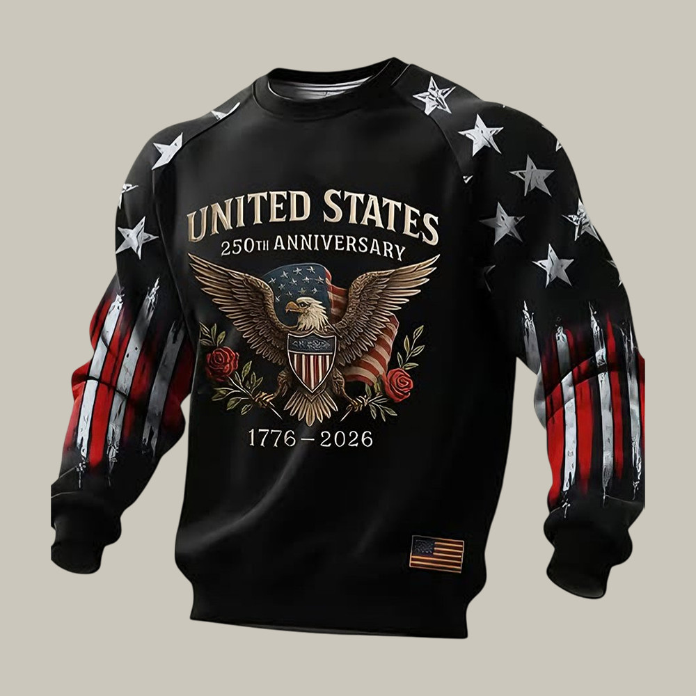 America 250th Anniversary 1776 2026 Sweatshirt Patriotic Eagle Apparel Gift For Husband