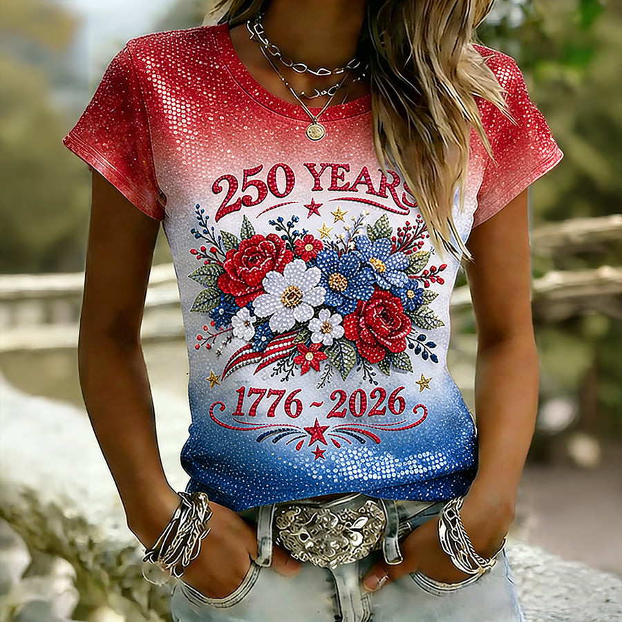 America 250th Anniversary 1776 2026 T-Shirt America's Birthday Apparel Gift For Wife