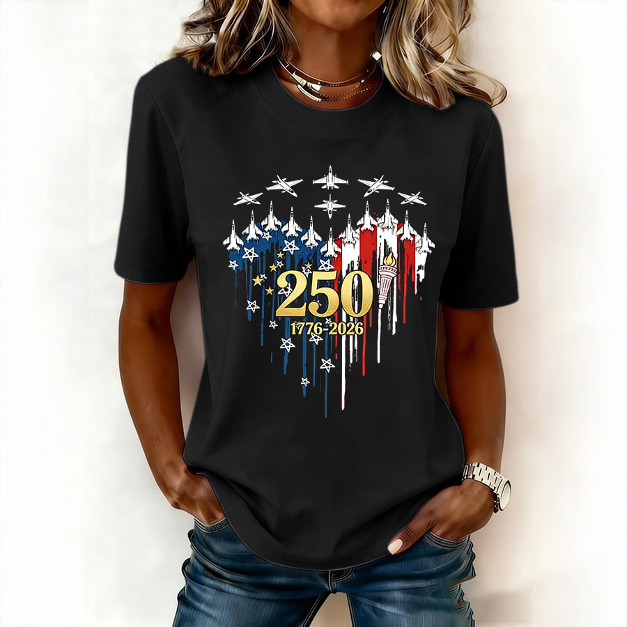 America 250th Anniversary 1776 2026 T-Shirt Independence Day 2026 Clothes Gift For Girlfriend