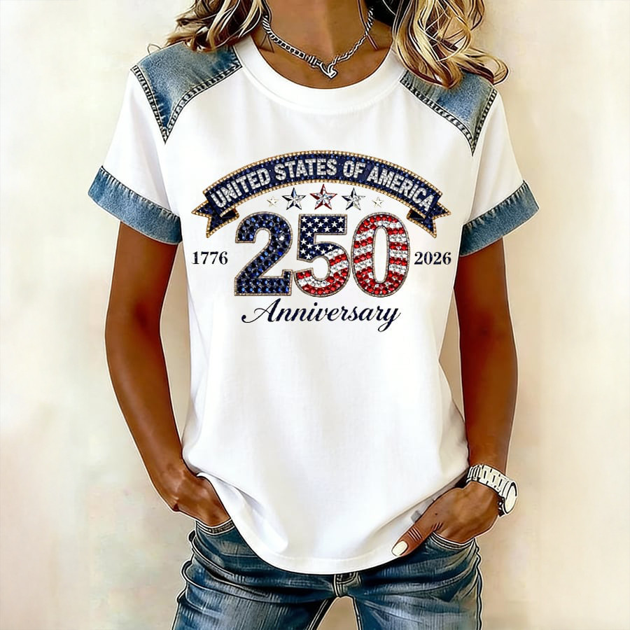 America 250th Anniversary 1776 2026 T-Shirt Independence Day Clothing Present For Her