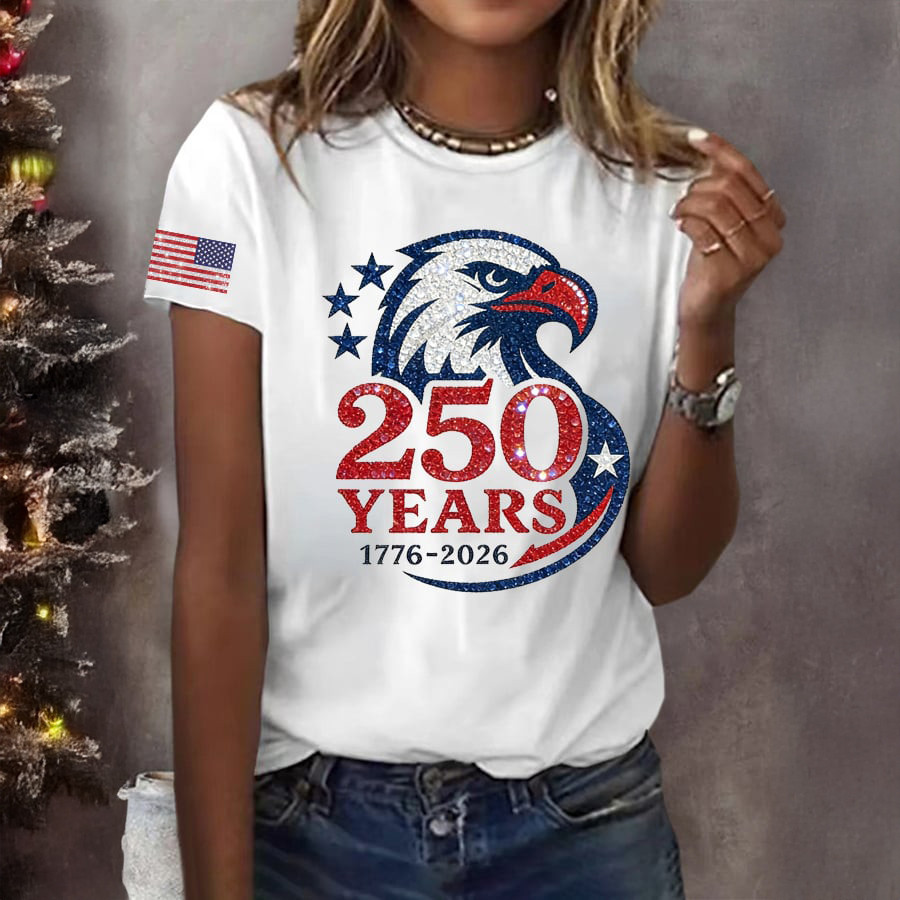 America 250th Anniversary 1776 2026 T-Shirt Patriotic Eagle Shirt Independence Day Presents